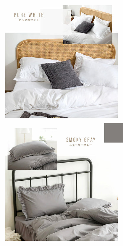 フリル枕カバー 43×63cm フリル付き かわいい おしゃれ ピローケース まくらカバー 寝具 韓国インテリア くすみカラー ロケース しっとり やわらか 韓国風 洗える 抗菌 姫系(代引不可)【メール便配送】