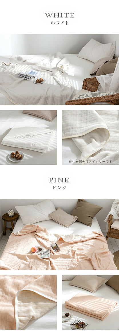 【2枚set】6重ガーゼケット 日本製 ハーフ 100×140cm 三河木綿 ノンホルム 綿100% タオルケット やさしい 夏 洗える 肌掛け おしゃれ オールシーズン 夏掛け 肌布団 肌掛け布団 タオルケット(代引不可)