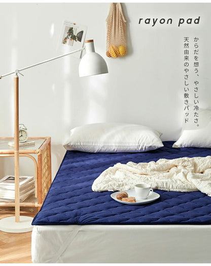 【2枚セット】レーヨン 敷きパッド ワイドキング ほんのり冷感 夏 さっぱりパイル タオル地 ベッドパッド 敷パット(代引不可)