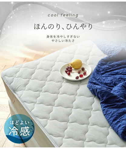 【2枚セット】レーヨン 敷きパッド ワイドキング ほんのり冷感 夏 さっぱりパイル タオル地 ベッドパッド 敷パット(代引不可)