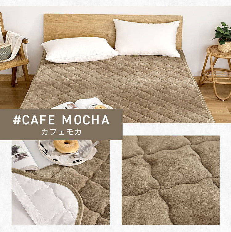 【2枚セット】 プレミアムフランネル 敷きパッド ダブル 140×200cm なめらか 秋冬用 暖かい フランネル くすみカラー 丸洗いOK マイクロファイバー 冬用 ベッドパッド 韓国インテリア 寝具 北欧(代引不可)