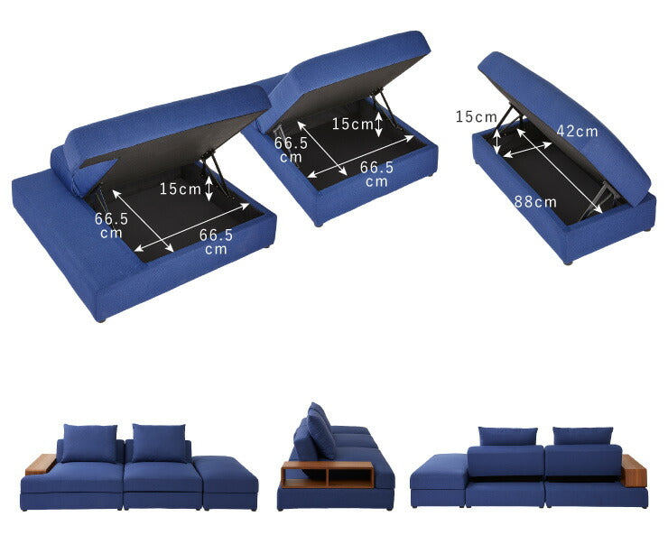 収納付き組み換えソファベッド リクライニング 3人掛け ファブリック 3P 三人掛け ソファ ソファー フロアソファ ソファーベッド シンプル 収納付き (代引不可)