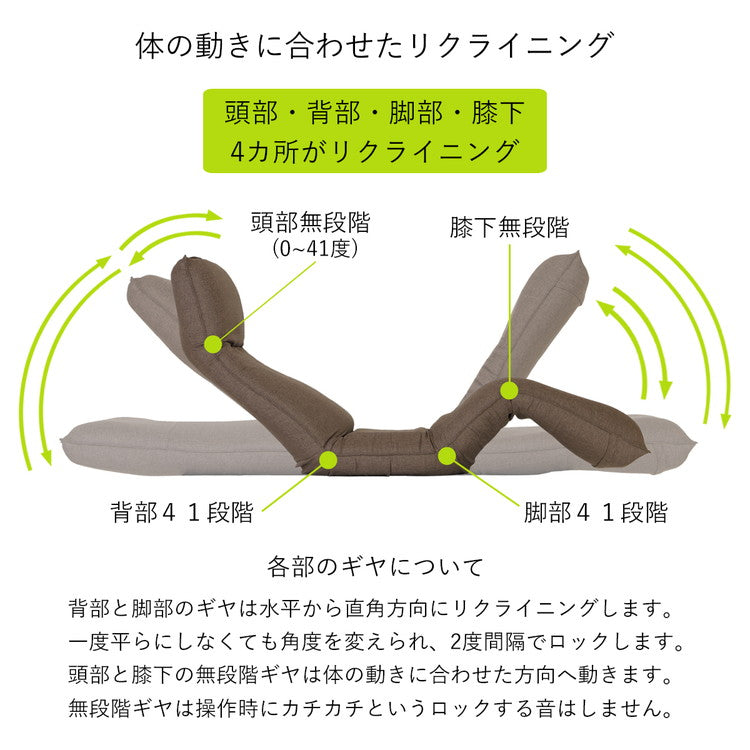 【日本製 腰にやさしい 脚上げ 寝椅子】座椅子 椅子 イス チェア フロアチェア パーソナルチェア リクライニング(代引不可)