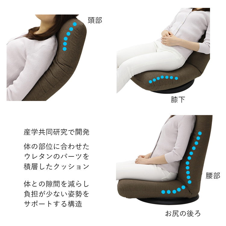【日本製 産学連携 ハイバック 回転 座椅子】イス 椅子 チェア フロアチェア パーソナルチェア リクライニング(代引不可)