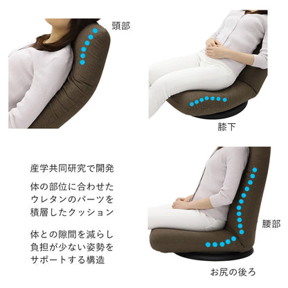 【日本製 産学連携 ハイバック 回転 座椅子】イス 椅子 チェア フロアチェア パーソナルチェア リクライニング(代引不可)