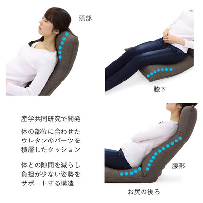 【日本製 産学連携 リラックス 座椅子】イス 椅子 チェア フロアチェア パーソナルチェア リクライニング 国産(代引不可)