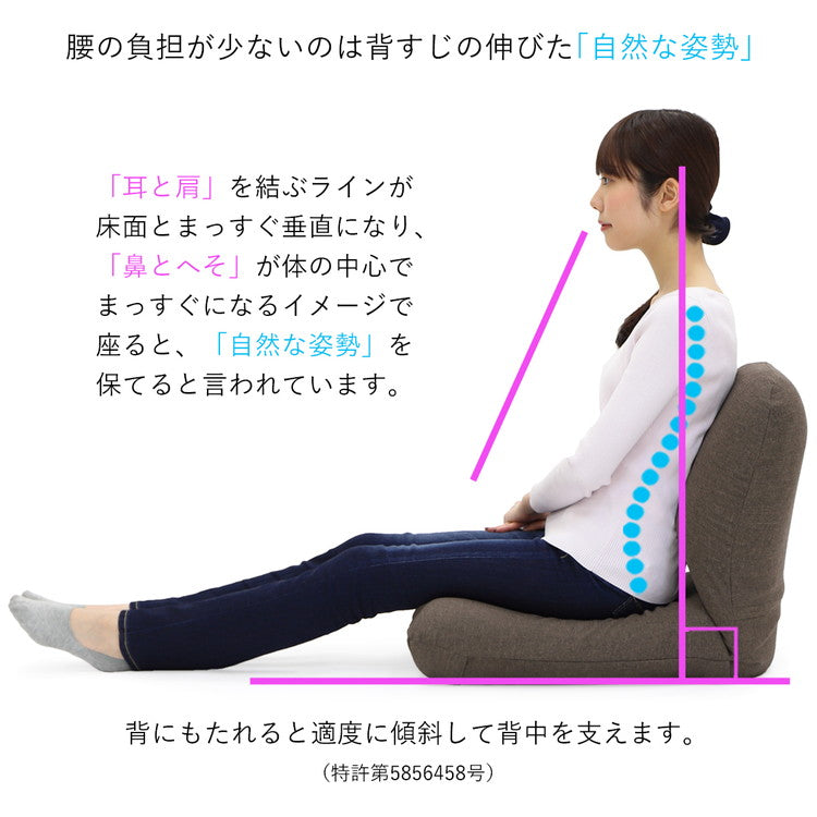 【日本製 産学連携 背中を支える 美姿勢 座椅子】椅子 イス チェア フロアチェア パーソナルチェア リクライニング 国産(代引不可)