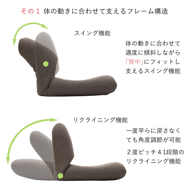 【日本製 産学連携 背中を支える 美姿勢 座椅子】椅子 イス チェア フロアチェア パーソナルチェア リクライニング 国産(代引不可)