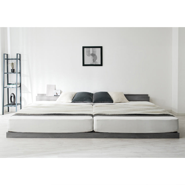 連結金具付き フロアベッド ローベッド セミシングル ボンネルコイルマットレス ベッド ベッドフレーム 2口コンセント付き 連結ベッド すのこベッド 宮棚 ロータイプベッド マットレス付き 一人暮らし(代引不可)