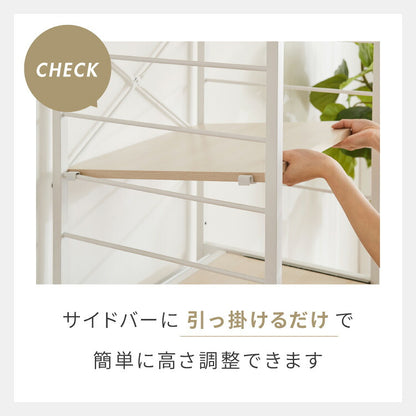 キッチンラック 幅52cm 6段 VOID STACK series レンジ台 レンジボード レンジラック オープンラック キッチン ラック シェルフ キッチン収納 台所収納 キッチン棚 収納ラック(代引不可)