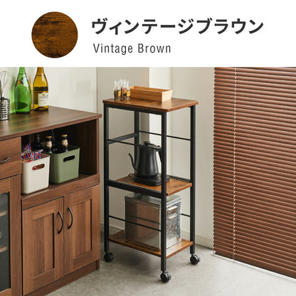 キャスター付き キッチンラック 幅29cm 3段 VOID STACK series すき間収納 すき間ラック キッチンワゴン キッチン ラック シェルフ キッチン収納 台所収納 収納ワゴン