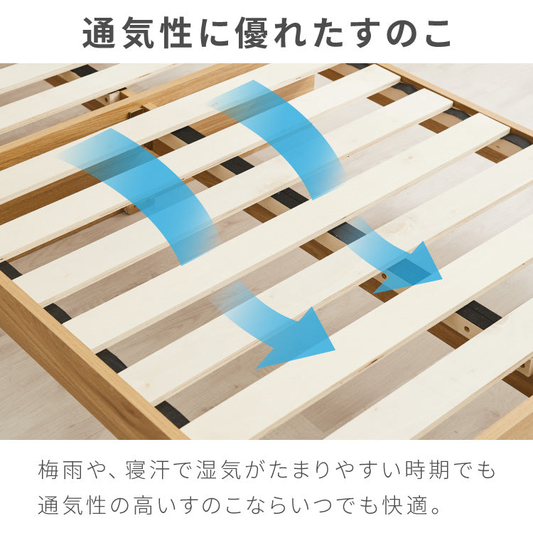 組み立て簡単 収納ベッド ポケットコイルマットレス付き ワイドキング200(S+S) ベッド すのこベッド 宮棚 ベッドフレーム コンセント付き 北欧 収納 連結金具付き 引っ越し 組立簡単 工具不要(代引不可)