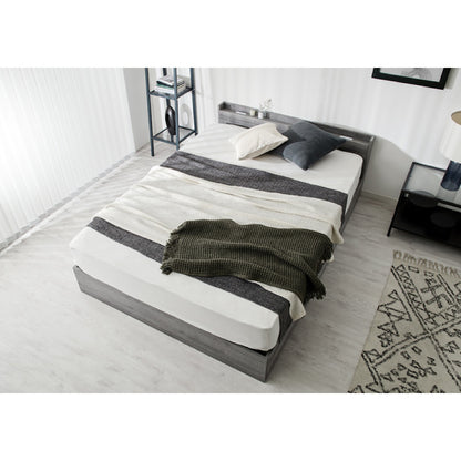 連結金具付き 収納ベッド セミダブル ボンネルコイルマットレス付き ベッド 収納付き ベッドフレーム 2口コンセント付き 連結ベッド すのこベッド 宮棚 引き出し付き 一人暮らし マットレス付き(代引不可)