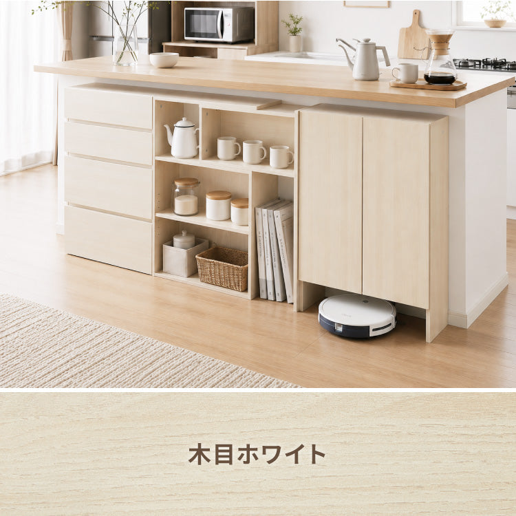 カウンター下収納 連結可能 開き戸タイプ 幅60 UC-SW60 奥行き22cm カウンター 下 開き戸 薄型 カウンター下 カウンター収納 薄型収納 ロボット掃除機 収納 キッチン 食器棚 ラック