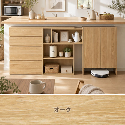 カウンター下収納 連結可能 開き戸タイプ 幅60 UC-SW60 奥行き22cm カウンター 下 開き戸 薄型 カウンター下 カウンター収納 薄型収納 ロボット掃除機 収納 キッチン 食器棚 ラック