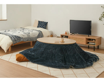 楕円形 こたつ布団 単品 リバーシブル ネイビー グレー 185×235cm シンプル おしゃれ 北欧 かわいい 暖かい 節電 こたつ掛布団 炬燵 新生活 一人暮らし(代引不可)