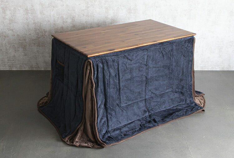 デスクこたつ用 こたつ掛布団 掛け布団 ポケット付き フランネル ネイビー ヘリンボーン柄 おしゃれ かわいい シンプル 一人暮らし 炬燵 コタツ 新生活(代引不可)