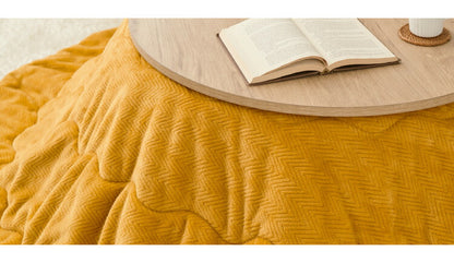 円形 こたつ布団 リバーシブル イエロー グレー 直径215cm シンプル おしゃれ 北欧 かわいい 暖かい 節電 こたつ掛布団 炬燵 新生活 一人暮らし(代引不可)