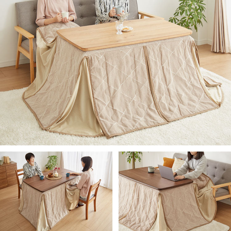 昇降こたつ ガス圧昇降式 幅120cm 単品 長方形 天然木 オーク ウォールナット ハロゲンヒーター 手元コントローラー 高さ調節 ハイタイプ リビングこたつ ダイニングこたつ 昇降テーブル 炬燵 コタツ(代引不可)