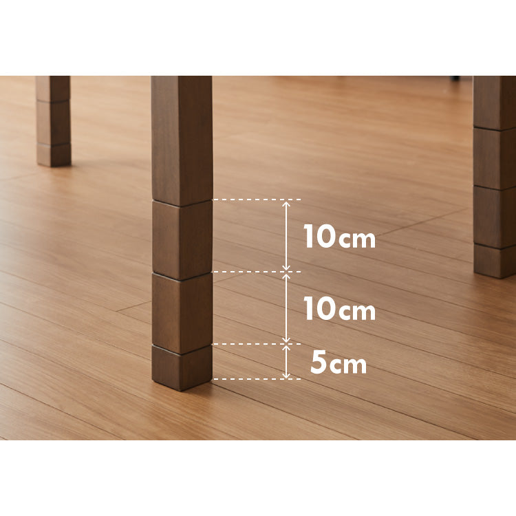 継脚こたつ 135×80cm 高さ調節可能 6段階 こたつテーブル 正方形 こたつ 暖房器具 省エネ 節電 暖房 おしゃれ 北欧 インテリア コタツ 炬燵 センターテーブル ローテーブル コンパクト 省スペ