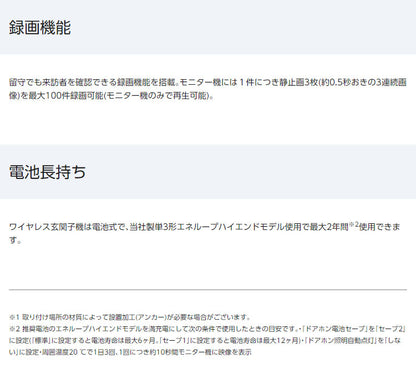 パナソニック モニター壁掛け式ワイヤレステレビドアホン VL-SGE30KL 設置工事不可(代引不可)