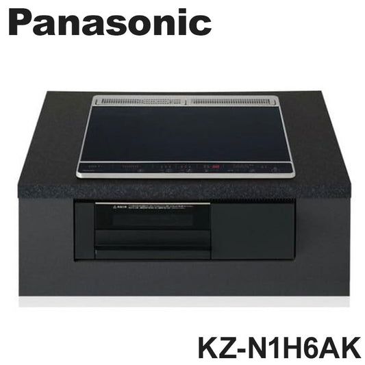 パナソニック IH KZ-N1H6AK 2口IH IHクッキングヒーター 鉄・ステンレス対応 無水両面焼きグリル Panasonic ブラック/ブラック ビルトインタイプ