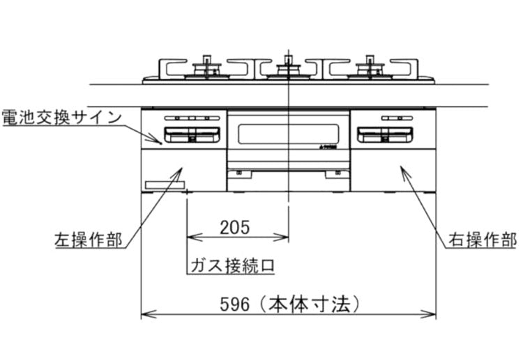 ビルトインコンロ ノーリツ 都市ガス ブラック ガラストップ 両側強火タイプ N3WV6RWAP1SIC 12A13A Mikke キッチン