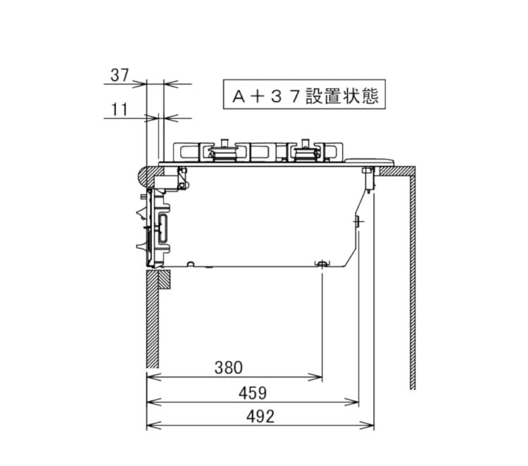 ビルトインガスコンロ ノーリツ 都市ガス ブラック N3WV7RWTP1 12A13A ファミ ガラストップ 左右強火力 スタンダードタイプ