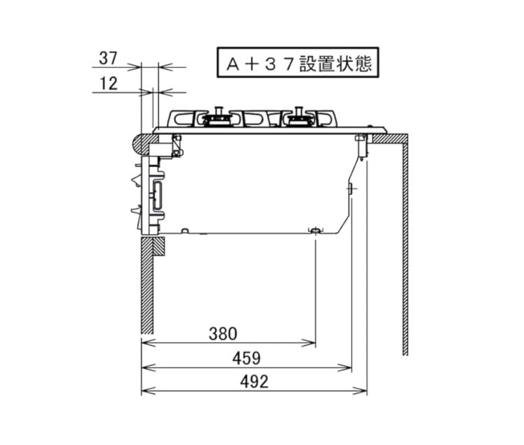 ビルトインガスコンロ ノーリツ プロパンガス用 N3GV2RVQ1 LPG 無水片面焼き ダブル高火力 メタルトップ キッチン