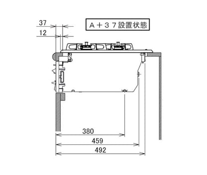 ビルトインガスコンロ ノーリツ ブラック 都市ガス用 N3GV2RVQ1 12A13A メタルトップ 両側強火タイプ キッチン