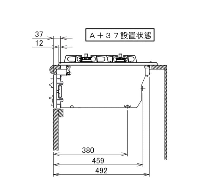 ビルトインガスコンロ ノーリツ プロパンガス用 両側強火タイプ N3GV2RWTQ1 LPG メタルトップ キッチン ガスコンロ