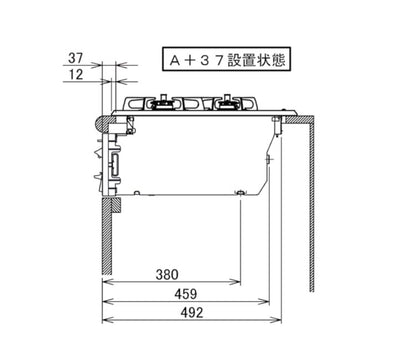 ビルトインガスコンロ ノーリツ ブラック N3GV2RWTQ1 12A13A メタルトップ 都市ガス用 両面強火タイプ キッチン