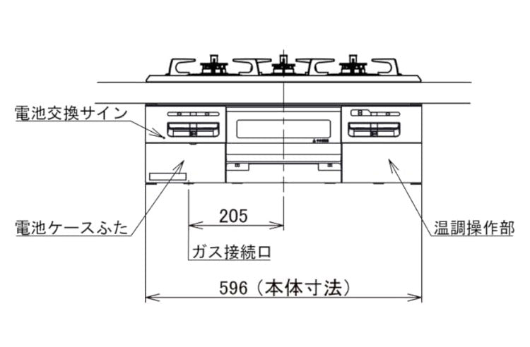 ビルトインガスコンロ 都市ガス用 ノーリツ 左右強火力 N3WV5RWTQ1 12A13A メタルトップ ブラック 無水両面焼き
