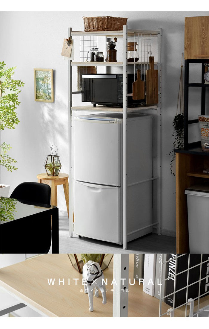 冷蔵庫ラック 幅60cm 大型レンジ対応 キッチン収納 台所 キッチン 隙間収納 すきま収納 キッチンラック 収納ラック ランドリーラック スチールラック キッチン 収納棚 収納(代引不可)