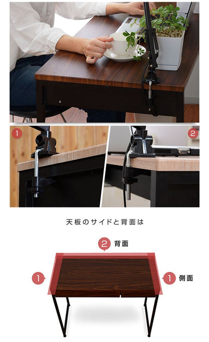 引き出し2杯付き デスク 90×45cm パソコンデスク 引き出し付き 木製 机 PCデスク 90cm幅 学習デスク 収納 コンパクト 勉強机 大人 テレワーク(代引不可)