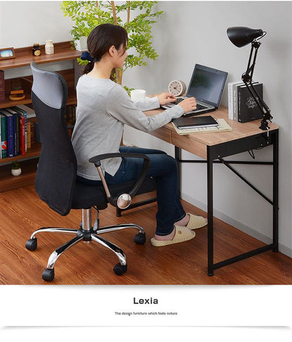 引き出し2杯付き デスク 90×45cm パソコンデスク 引き出し付き 木製 机 PCデスク 90cm幅 学習デスク 収納 コンパクト 勉強机 大人 テレワーク(代引不可)