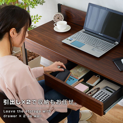 USB×コンセント付き パソコンデスク 幅100cm 太脚デザイン 引き出し付き PCデスク 机 学習机 勉強机 デスク ワークデスク(代引不可)