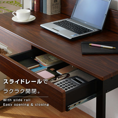 USB×コンセント付き パソコンデスク 幅100cm 太脚デザイン 引き出し付き PCデスク 机 学習机 勉強机 デスク ワークデスク(代引不可)