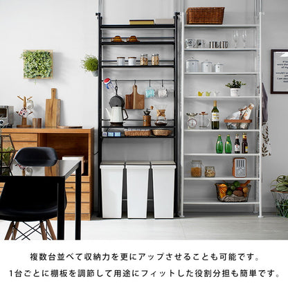 天井突っ張り棚 8段 幅78cm つっぱりラック 間仕切り棚 突っ張り シェルフ 棚 伸縮 収納 ラック つっぱり本棚 壁面収納 つっぱり(代引不可)