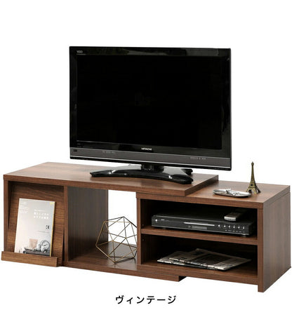 フラップ付き伸縮テレビ台 幅89~130cm テレビ台 テレビボード DVD収納 ローボード テレビラック シンプル おしゃれ(代引不可)