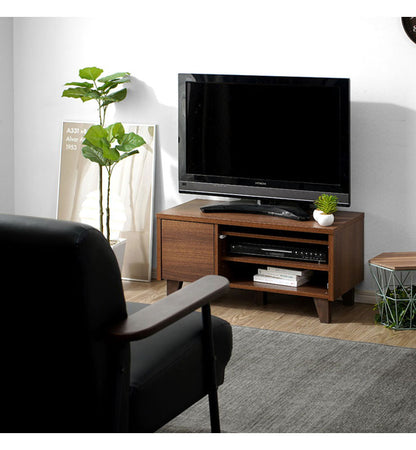 コンパクトTVボード 幅79cm 1人暮らし用 隠す収納 テレビ台 コンパクト テレビボード シンプル 収納 テレビラック ローボード(代引不可)