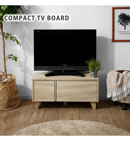 コンパクトTVボード 幅79cm 1人暮らし用 隠す収納 テレビ台 コンパクト テレビボード シンプル 収納 テレビラック ローボード(代引不可)
