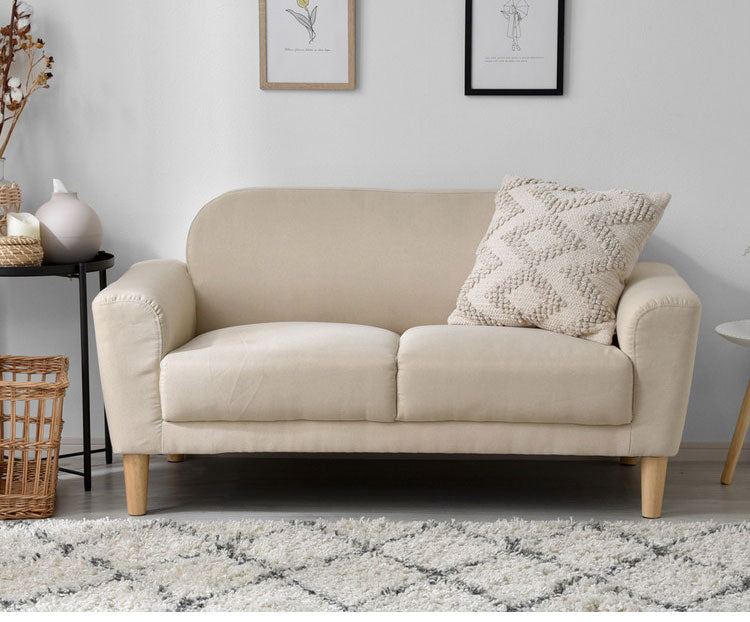 2人掛けソファ コンパクト ゆったり使える肘掛け ウチソファー ローソファ コンパクト 背もたれ 肘掛け 天然木脚 北欧 シンプル 一人暮らし フロアソファ ローソファ(代引不可)