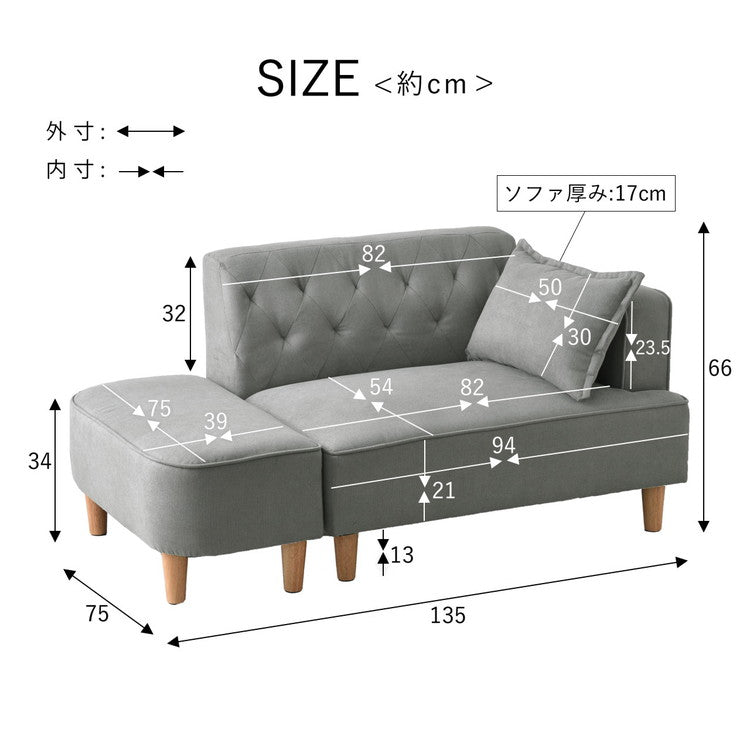 カウチソファ 2人掛けソファ コンパクト カウチソファ ウチソファー ローソファ ソファベッド ソファーベッド コーナー スリム 一人暮らし フロアソファ 二人掛 小さめ(代引不可)