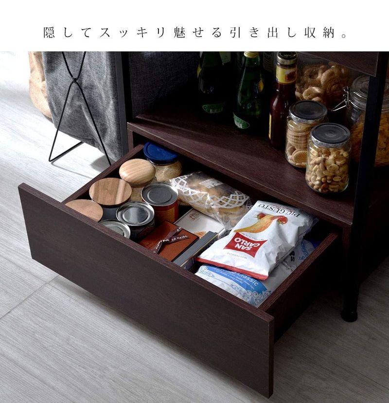 引き出し付き レンジ台 3段 レンジワゴン レンジボード レンジラック キッチンラック ラック キッチン収納(代引不可)