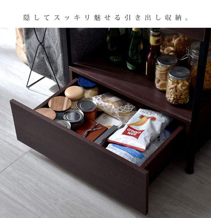 引き出し付き レンジ台 3段 レンジワゴン レンジボード レンジラック キッチンラック ラック キッチン収納(代引不可)