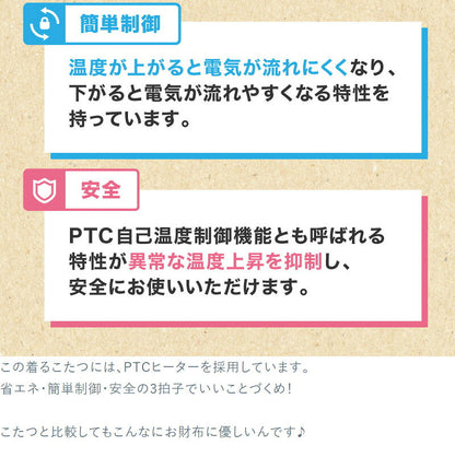 サンコー おひとりさま用着るこたつ こたんぽ TK-WOK21BW 炬燵 コタツ 暖房 ヒーター内臓 省エネ ボア素材 男女兼用 洗える コンパクト