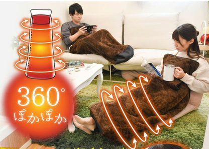 サンコー おひとりさま用着るこたつ こたんぽ TK-WOK21BW 炬燵 コタツ 暖房 ヒーター内臓 省エネ ボア素材 男女兼用 洗える コンパクト