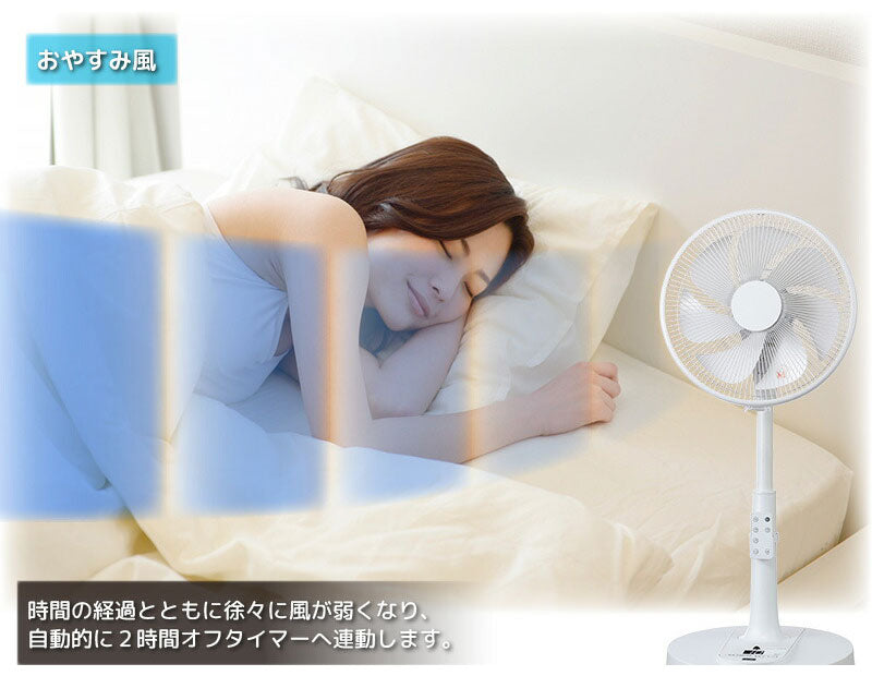 ユアサプライムス 扇風機 DCファン リビング扇 30cm 7枚羽 ホワイト 静音 省エネ DCモーター 12段階風量調節 左右首振り