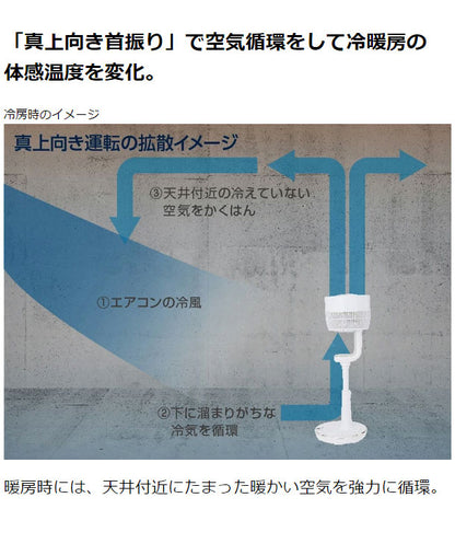 ユアサプライムス DCスタンドサーキュレーター3D首振 YCL-DJ189BFR(W) ホワイト